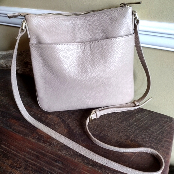Susu Beige Leather Saxon Crossbody Handbag - Picture 4 of 12